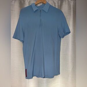 Prada Men's Light Blue Polo Shirt size M